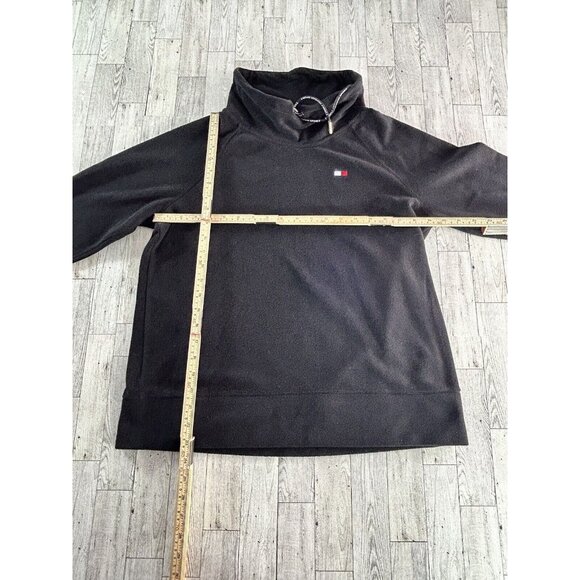 Tommy Hilfiger Sweater Womens Medium Black Pullover Fleece‎ Henley Outdoor Gorp - Picture 1 of 7